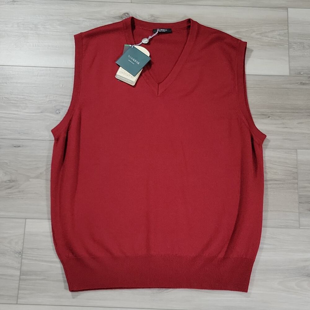 Marbas Lago Vest Men's Small Wine V-Neck New